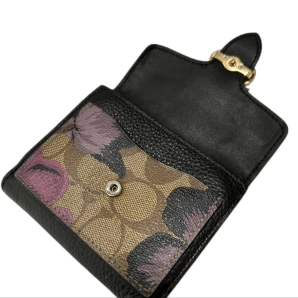 Coach Georgie Small Wallet in Signature Canvas with Kaffe Fassett Print - Picture 8 of 10